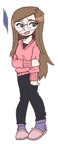 a chibi self portrait of Mari