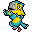 Keaton the yellow/blue eagle